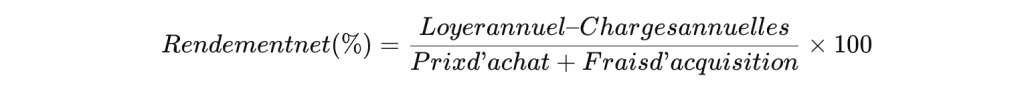 formule du rendement locatif net